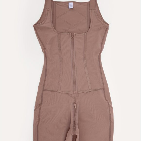 2 in 1 Adjust Hooks Abdomen Trimmer Control Shapewear Bodysuit High Compression - Picture 6 of 9